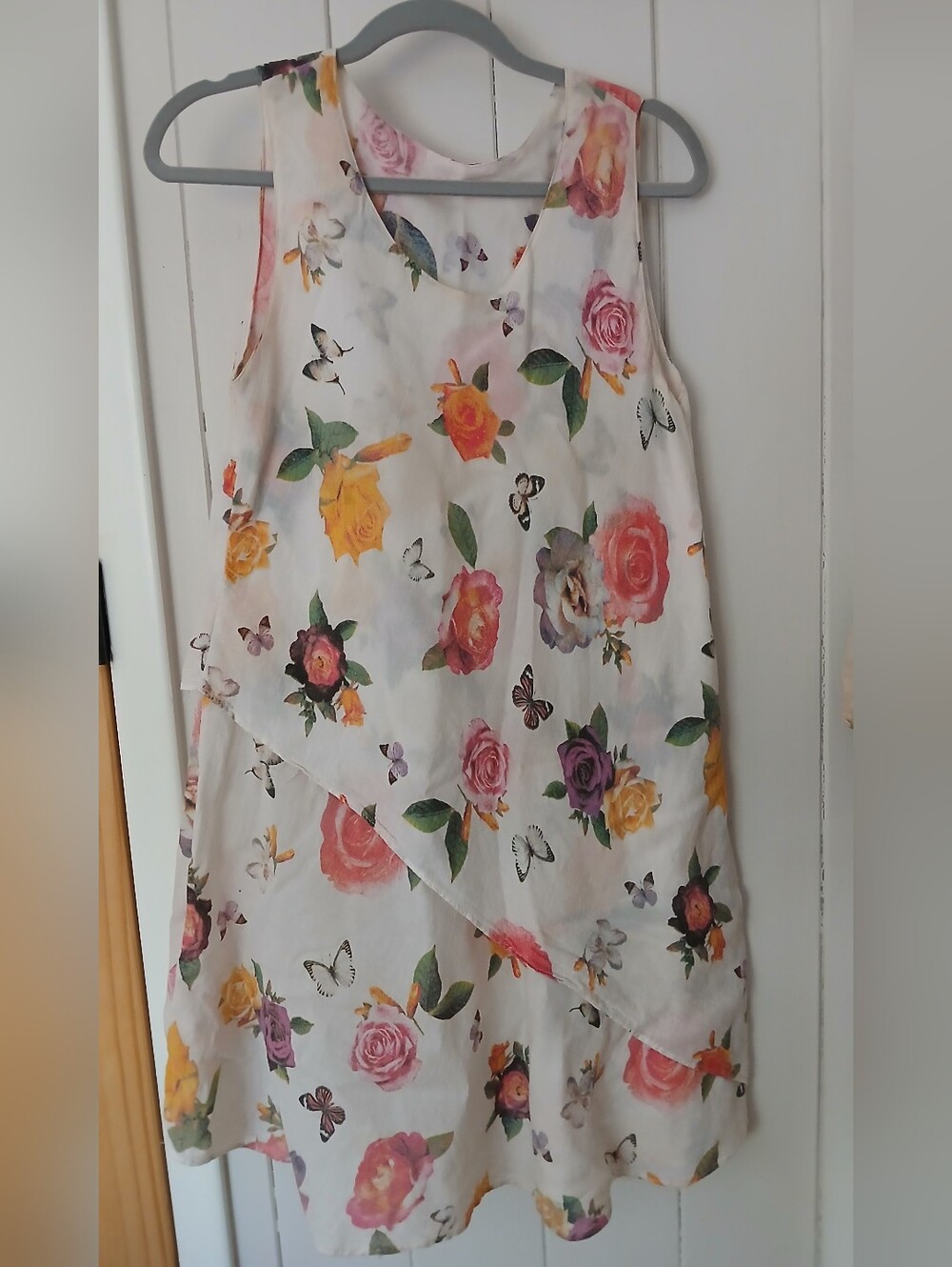 Layered Floral Cotton Gauze Dress